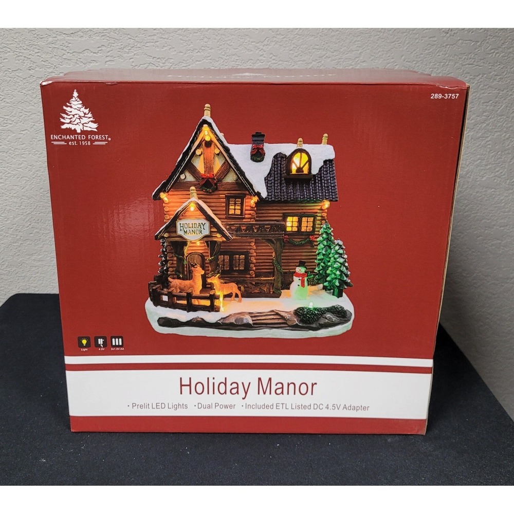 Enchanted Forest ~ Holiday Manor Light Up Christmas/Holiday House/Manor - Read